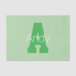Papel De Seda Monograma moderno audaz | Pale & Kelly Green