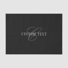 Papel De Seda Monograma Personalizable elegante | Blanco gris ne