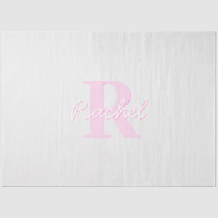 Papel De Seda Monograma personalizable lindo Rosa ombré y gris