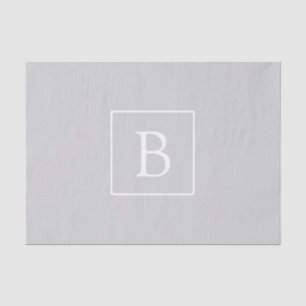 Papel De Seda Monograma Simple Gris Claro
