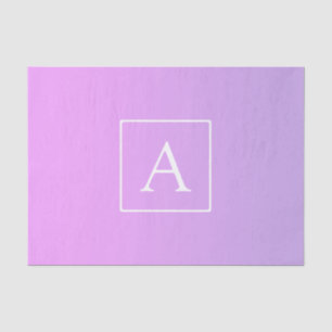 Papel De Seda Monograma Simple Ómbre Sutil Rosa/Púrpura