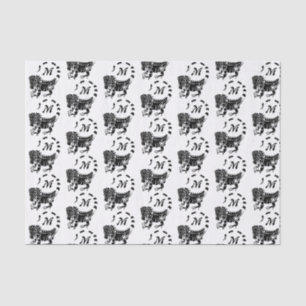 Papel De Seda Monograma tribal de iguana