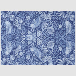Papel De Seda Monotona azul de fresa, William Morris
