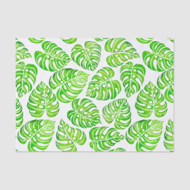 Papel De Seda Monstera deja acuarela (Anverso)