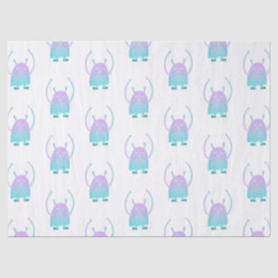 Papel De Seda Monstruo Azul Pequeño y Lindo