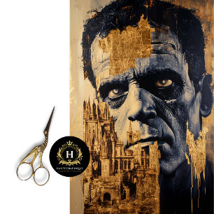 Papel De Seda Monstruo de Frankenstein de oro negro Castillo Gót