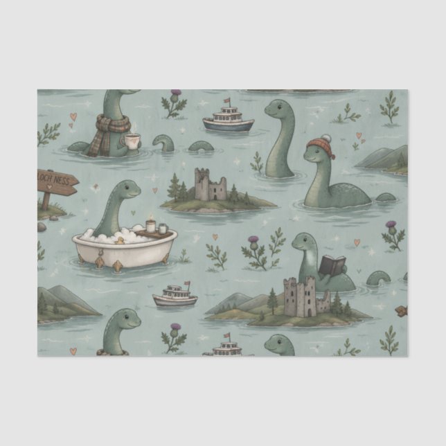 Papel De Seda Monstruo del lago Ness (Anverso)