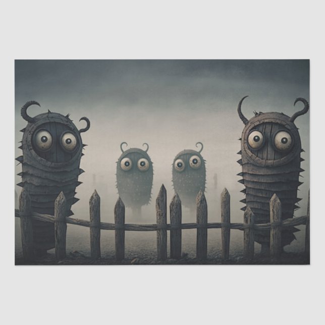 Papel De Seda Monstruos adorables y aterradores (Anverso)