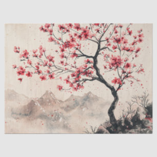 Papel De Seda Montaña Serenidad Crimson Sakura (1)