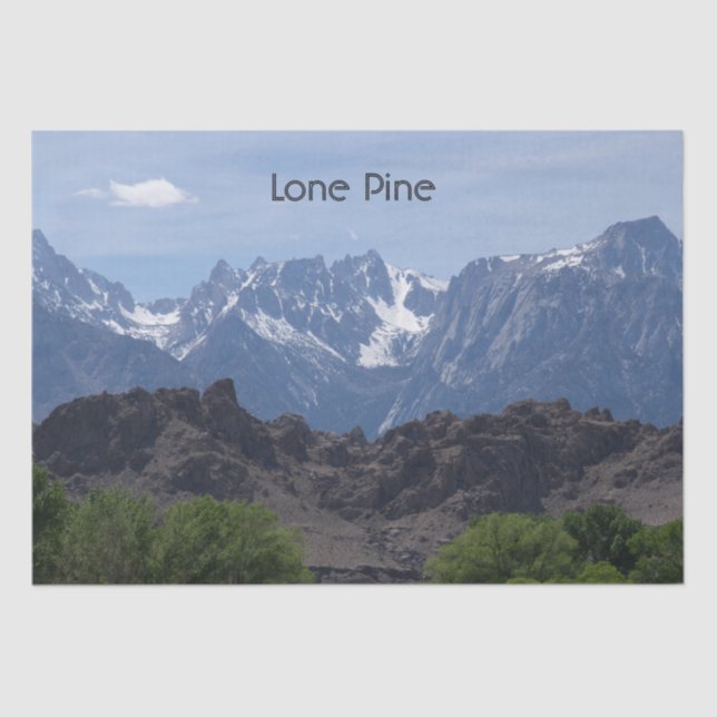 Papel De Seda Montañas coronadas de nieve de Lone Pine   (Anverso)
