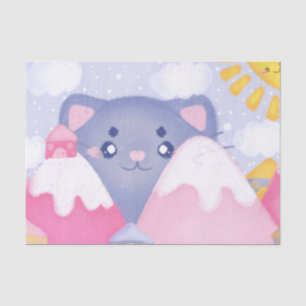 Papel De Seda Montañas de Gato y Invierno Con Un Sol Acondiciona