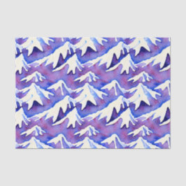 Papel De Seda Montañas Retro Snowy Purple