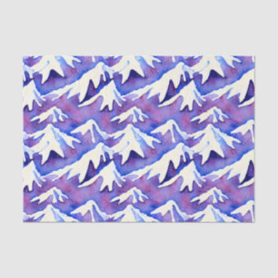Papel De Seda Montañas Retro Snowy Purple
