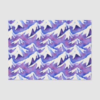 Papel De Seda Montañas Retro Snowy Purple