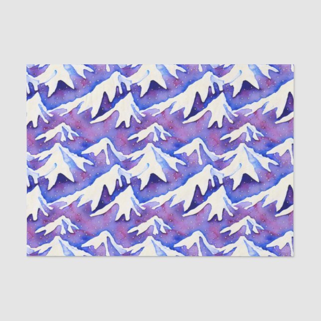 Papel De Seda Montañas Retro Snowy Purple (Anverso)