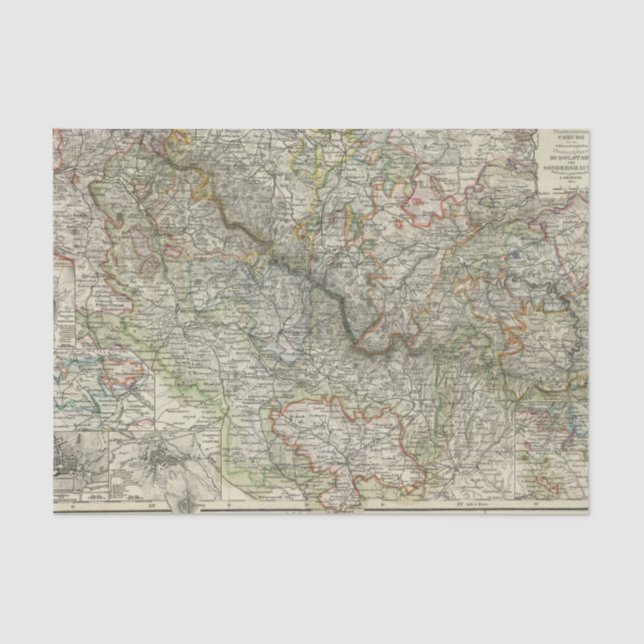 Papel De Seda Montañas y ríos de Hildburghausen Alemania (Anverso)