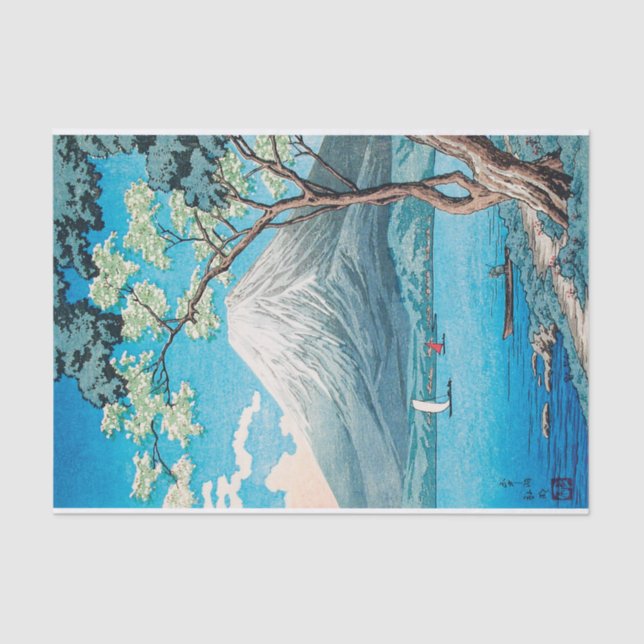 Papel De Seda Monte Fuji desde el lago Yamanaka por Hiroaki Taka (Anverso)