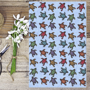 Papel De Seda Montón de tortugas abstractas cáscaras coloridas A