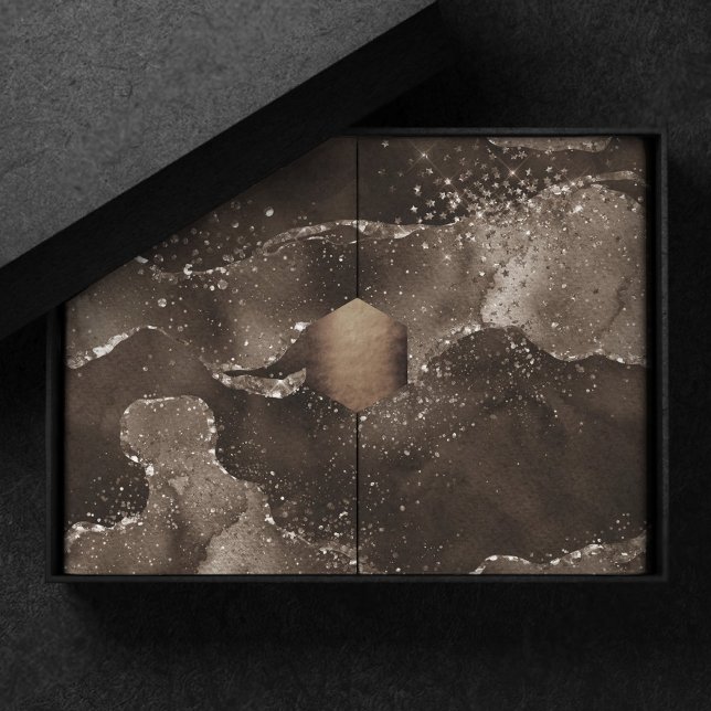 Papel De Seda Moody Agate | Café Brown Golden Bronze Taupe (Subido por el creador)