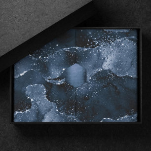 Papel De Seda Moody Agate   Purpurina de imitación azul de acero