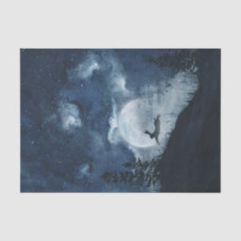 Papel De Seda Moody blue night sky hare de luna llena