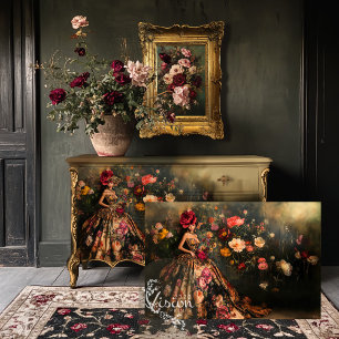 Papel De Seda Moody Bouffant Brocade Elegante Lady Vintage Flora