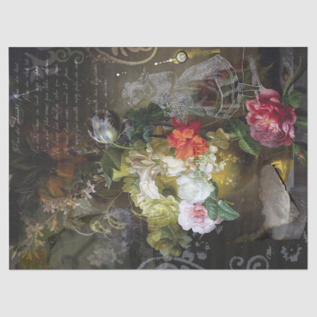 Papel De Seda Moody Dutch Floral | Decoupage franca (Anverso)