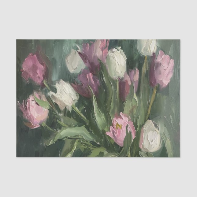Papel De Seda Moody Floral Tulips (Anverso)