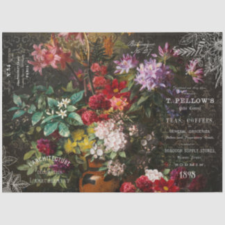 Papel De Seda Moody Florals vintage y Decoupage de la Ephemera