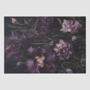 Papel De Seda Moody Purple Lilies Florals Decoupage Gift Wrap