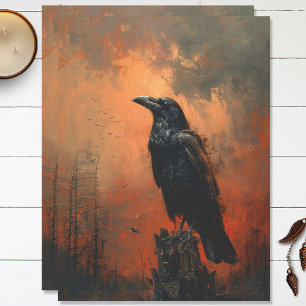 Papel De Seda Moody Raven Gothic Decoupage