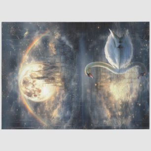 Papel De Seda Moon del cielo dramático del cisne mágico de desah