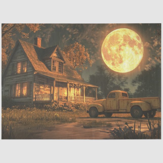 Papel De Seda Moon Nostalgic Rustic Farmhouse (Anverso)