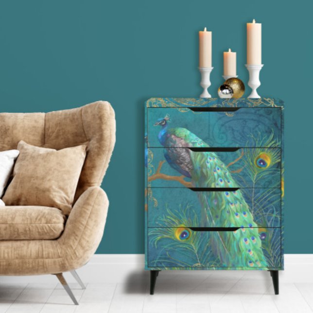 Papel De Seda Moonlight Peacock n Feathers Decoupage Verde azula (Subido por el creador)