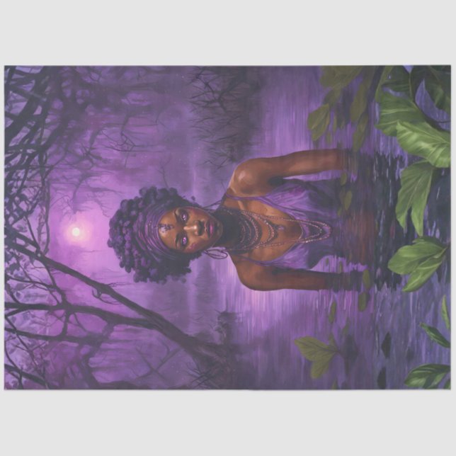 Papel De Seda Moonlit Bayou Voodoo Witch – Gothic Decoupage (Anverso)