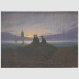 Papel De Seda Moonrise by the Sea (por Caspar David Friedrich)