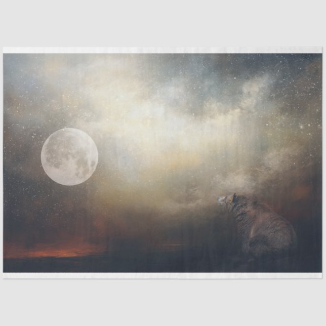 Papel De Seda Moonwatcher Bear Art Decoupage (Anverso)