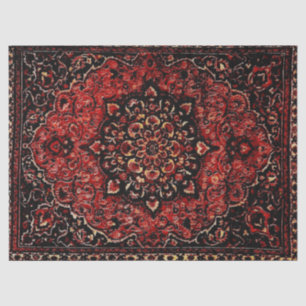 Papel De Seda Moqueta persa en campo teñido de rosa