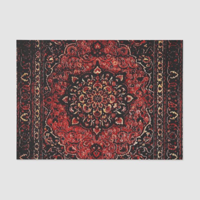 Papel De Seda Moqueta persa en campo tintado rosa (Anverso)