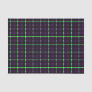 Papel De Seda Morado medio y tartán verde neón 02