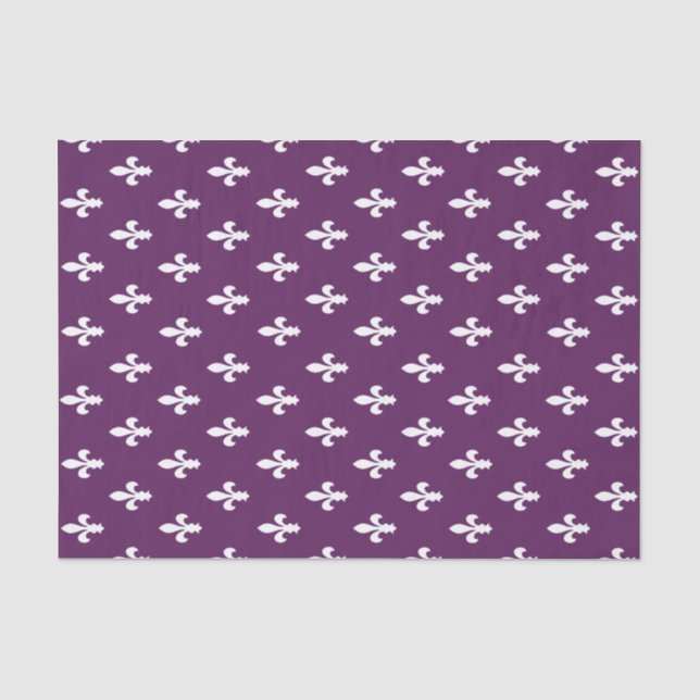 Papel De Seda Morado Victoriano Fleur de Lys (Anverso)