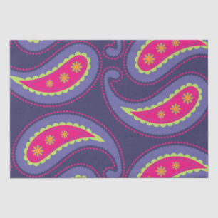 Papel De Seda Morado y rosa paisley