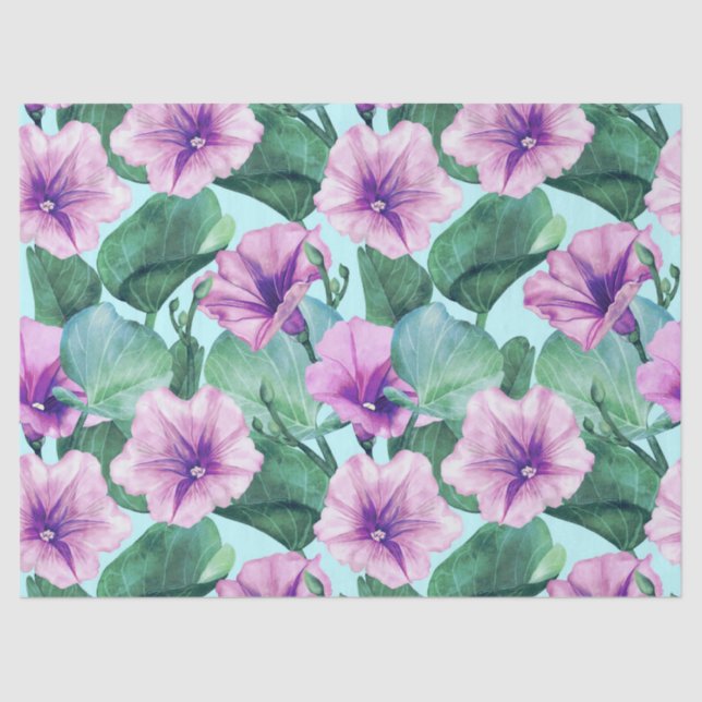 Papel De Seda Morning Glory Floral Retro Pattern (Anverso)