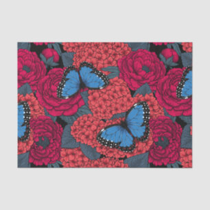 Papel De Seda Morpho garden azul