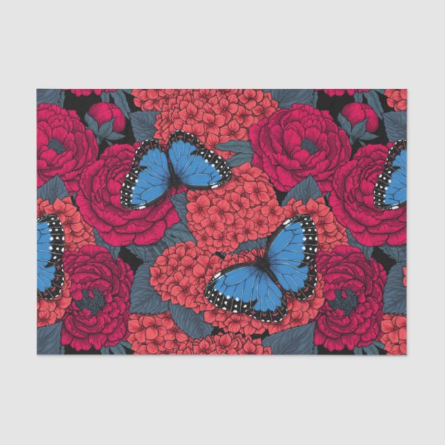 Papel De Seda Morpho garden azul (Anverso)