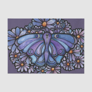 Papel De Seda Morple Moon Moth Daisies