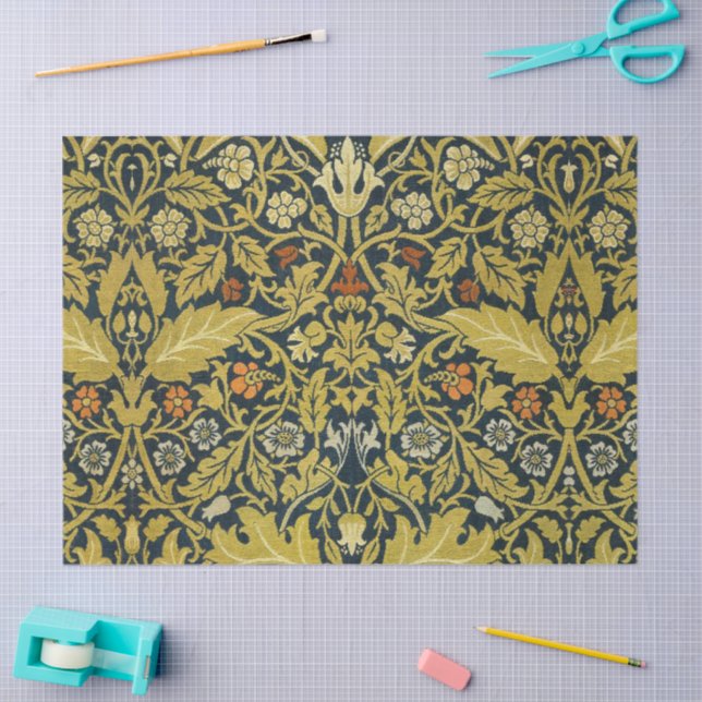 Papel De Seda Morris Acanthus Leaves Twining Stem Flowers Carpet (Artesanía)