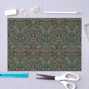 Papel De Seda Morris Negro Fondo Patrón Negro Espino Antiguo