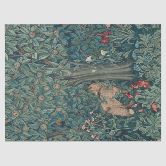 Papel De Seda Morris Tapestry Fox Tissue Paper (Anverso)