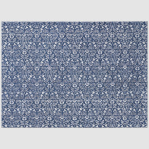 Papel De Seda Morris Vintage 1882 Fondo Azul Patrón Floral